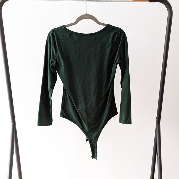 Scoop Neck Bodysuit - Forest Green - Size Medium - Picture 3 of 3